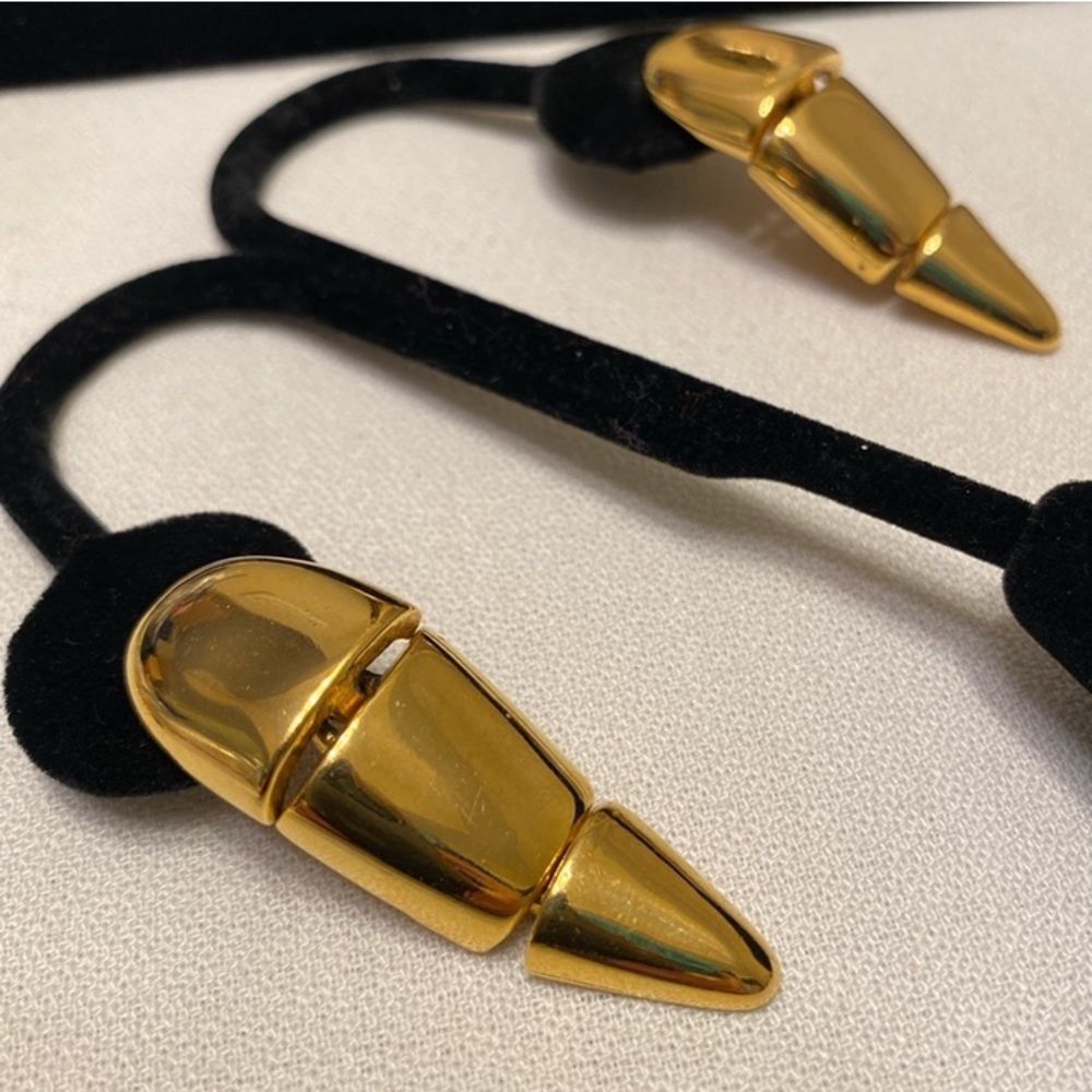 Vintage 1980’s Maxine Denker Gold Mod Earrings - Picture 2 of 11